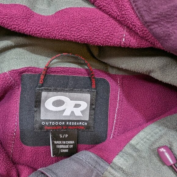 Outdoor Research Womens Mithril Purple Hooded Full Zip Jacket Sz S Fleece Lined - Picture 8 of 9